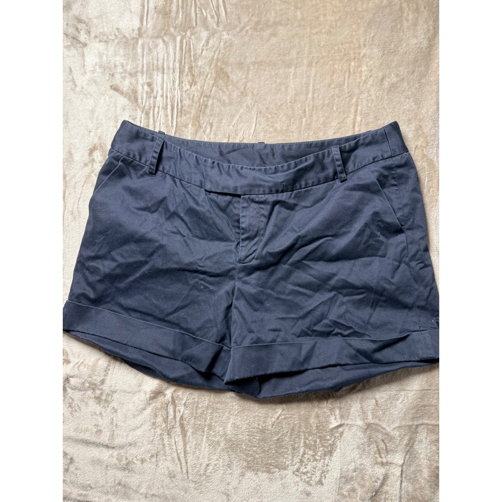 Mixit Stretch Women Black Chino Cuffed Shorts Size 16 Cotton Blend Summer‎